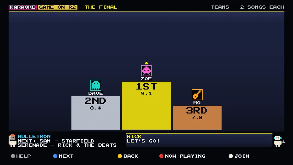 Arcade WOW Jukebox: the end-of-night podium: first, second and third place for the demo players